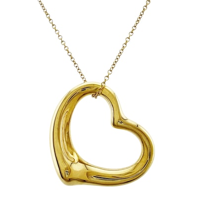 ティファニー オープンハート ネックレス 18金 K18イエローゴールド レディース TIFFANY&Co. 中古