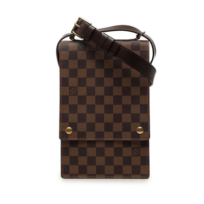 ルイ ヴィトン ダミエ ポートベロー 斜め掛け ショルダーバッグ N45271 ブラウン PVC レザー レディース LOUIS VUITTON 中古