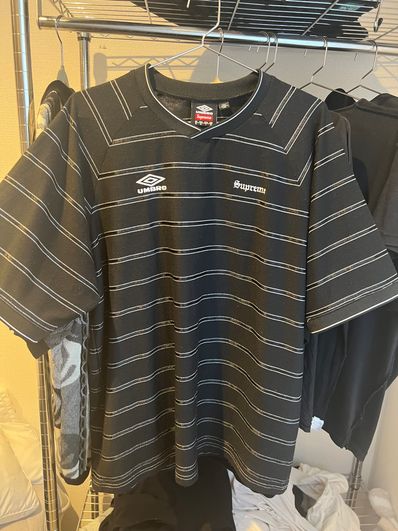 Supreme x Umbro Stripe Soccer Jersey "Black"