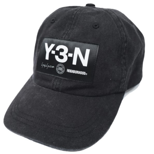 Y-3 x NEIGHBORHOOD ワイスリー ネイバーフッド 25AW 別注 NBHD CAP ボックスロゴ ベースボールキャップ KA0609 OSFM Black 6パネル 帽子 g28277