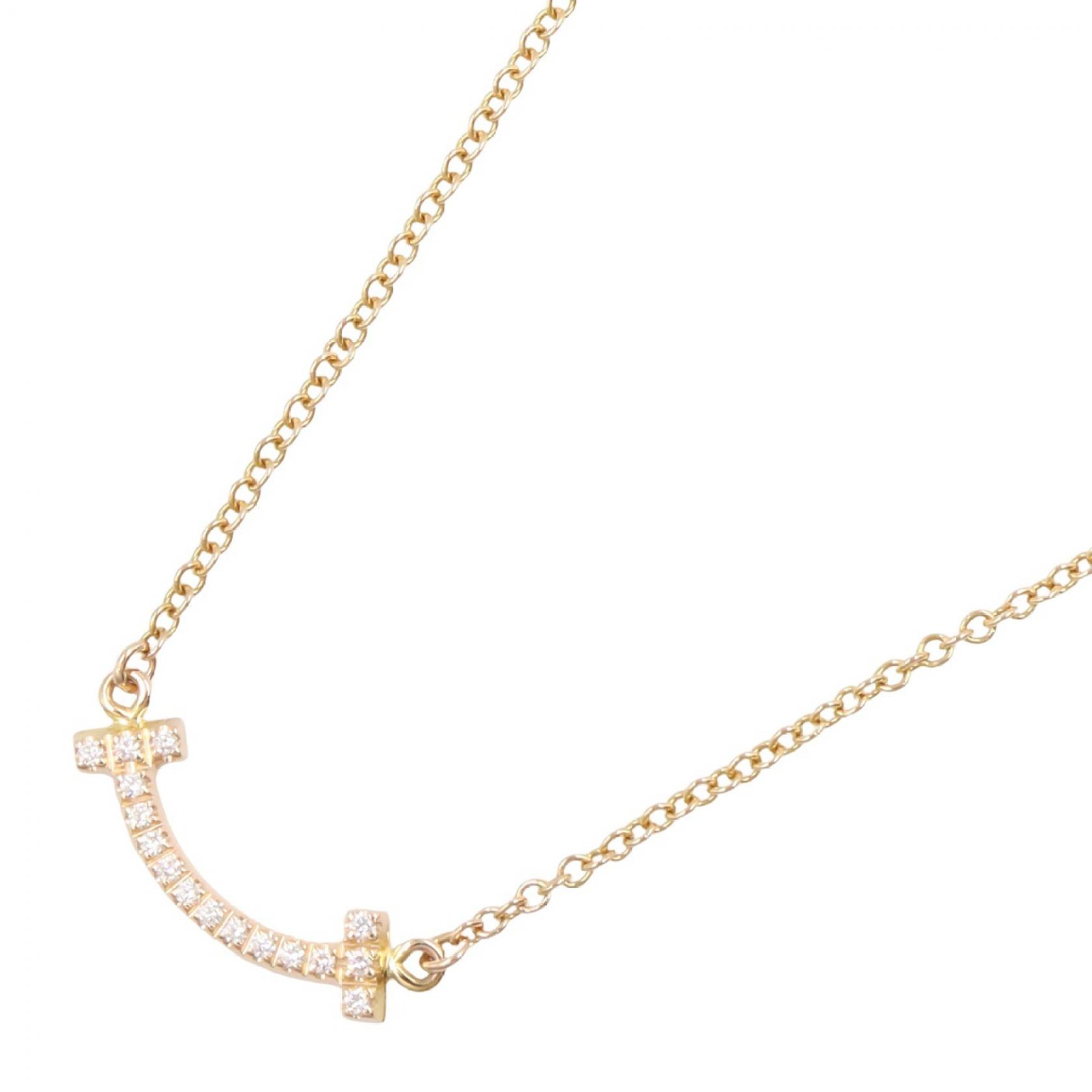 ティファニー TIFFANY&CO Tスマイル ネックレス ミニ ダイヤ ネックレス ジュエリー K18PG(ピンクゴールド) ダイヤモンド レディース ゴールド系 / クリア系 62617772 【中古】