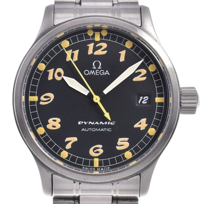 値下 オメガ OMEGA 5200.50 ダイナミック デイト ブラック 自動巻き メンズ 美品 腕時計 J#147926