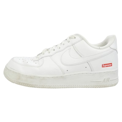 Supreme シュプリーム CU9225-100 × Nike Air Force 1 Low White ナイキ エアフォース1 ロー ホワイト ローカット スニーカー ホワイト系 27cm【中古】