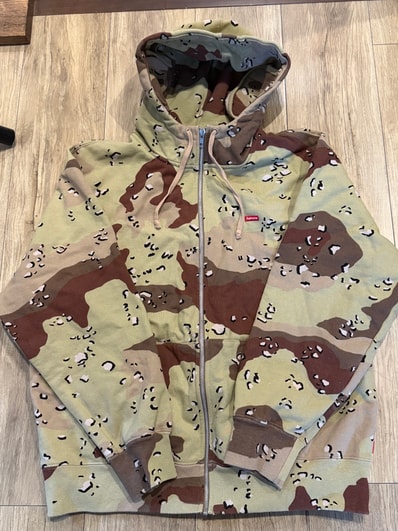 Supreme Small Box Facemask Zip Up Hooded Sweatshirt "Camo"