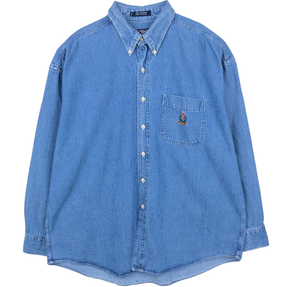 古着 ラルフローレン Ralph Lauren CHAPS チャップス 長袖 ボタンダウンデニムシャツ メンズXL相当/eaa678284