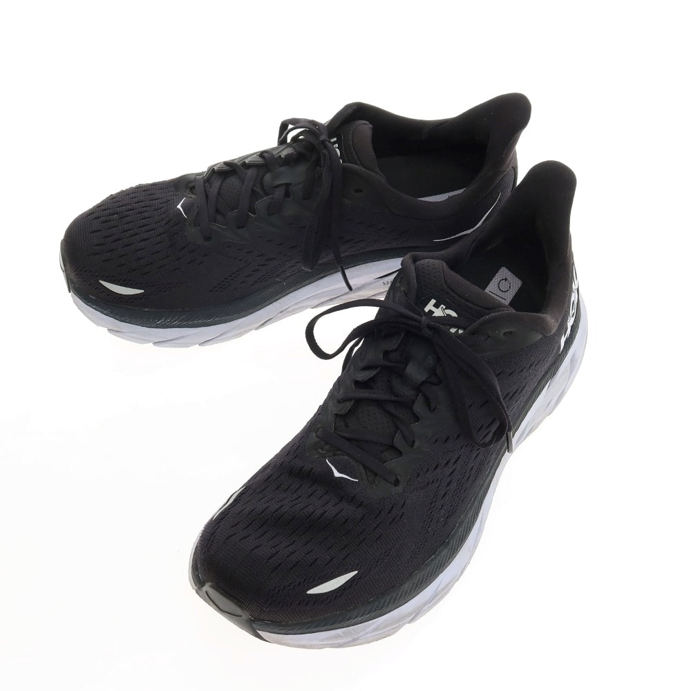 【中古】ホカ オネ オネ HOKA ONE ONE CLIFTON 8 合成繊維 スニーカー ブラック【サイズ28】【メンズ】