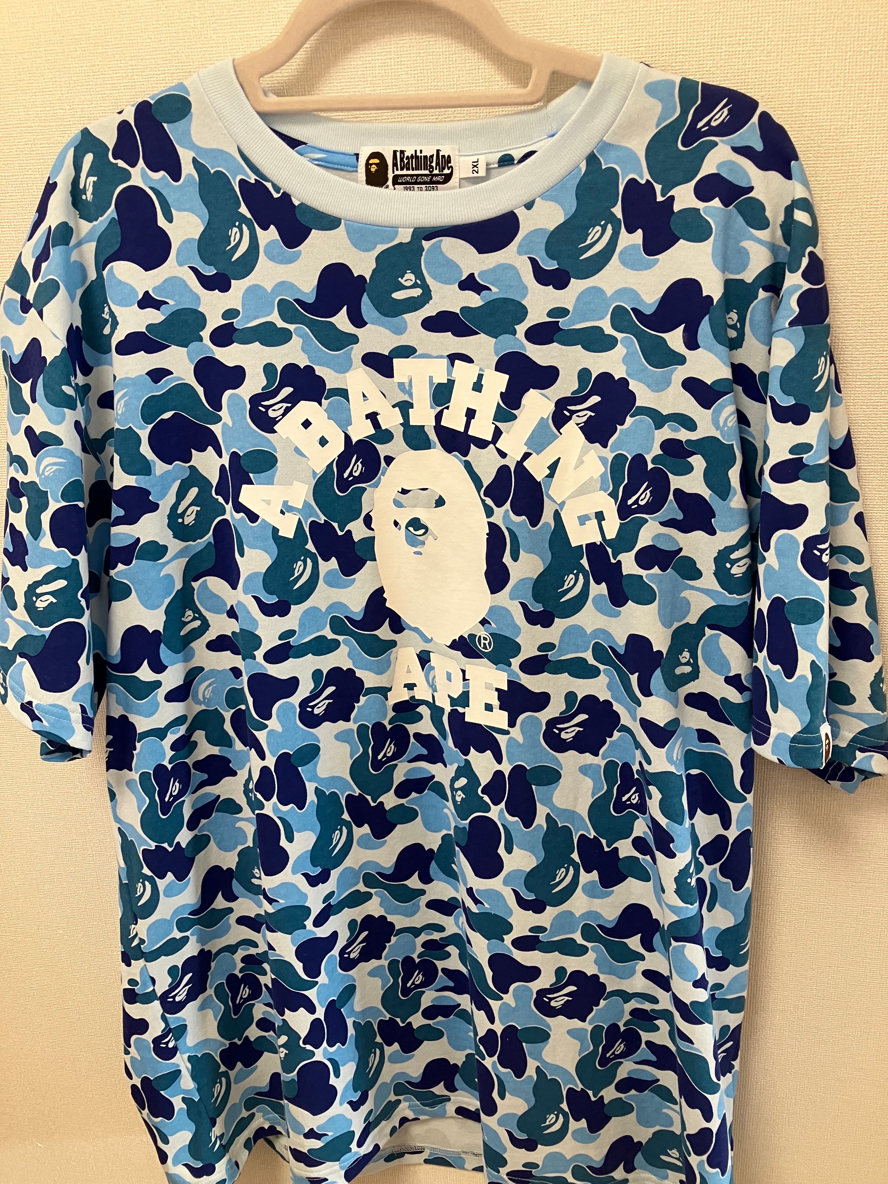 A BATHING APE ABC Camo College Tee "Blue"