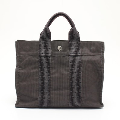 エルメス HERMES エールラインPM トートバッグ バッグ キャンバス ナイロンキャンバス レディース グレー系 【中古】