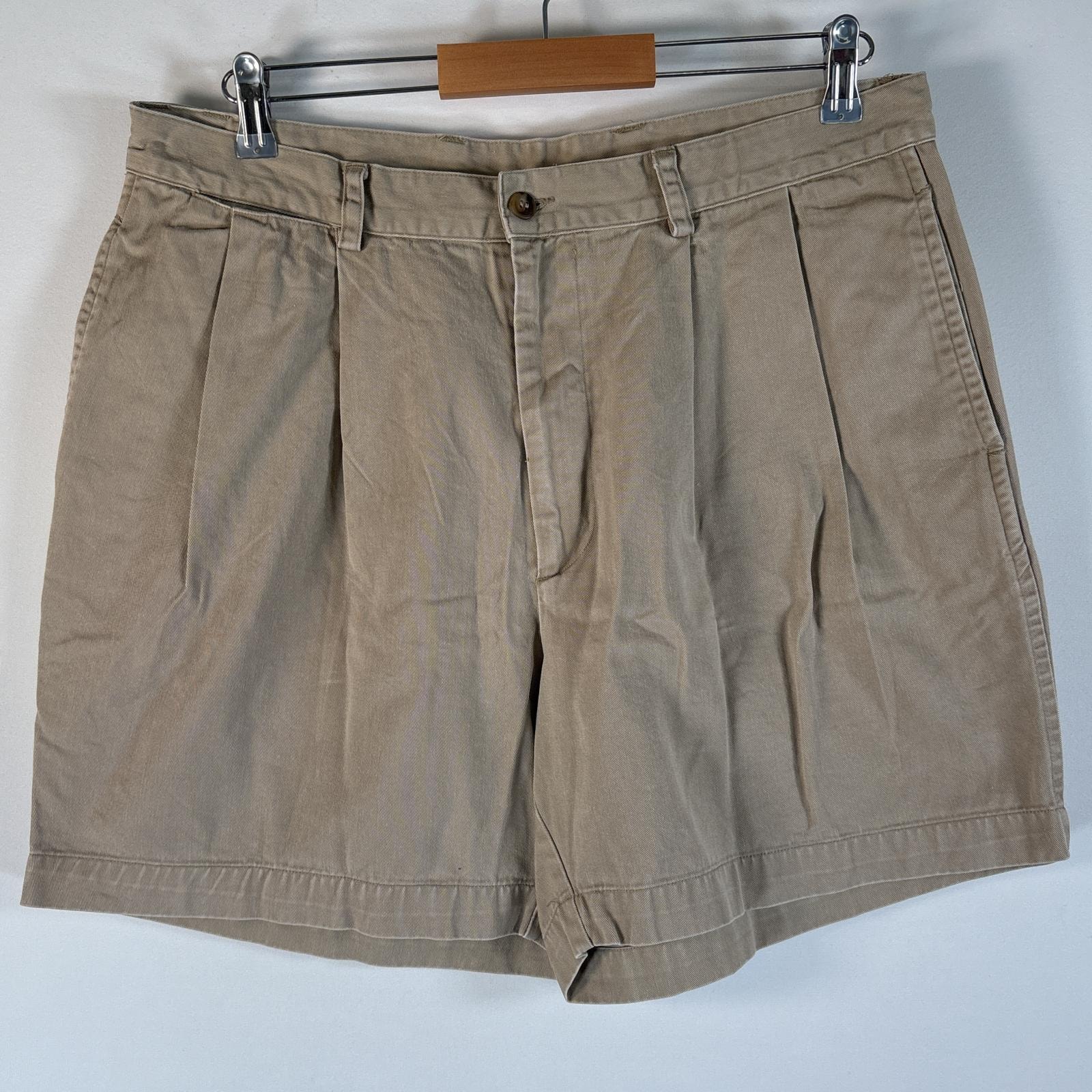 古着 90's/90年代 ノーティカ NAUTICA ショートパンツ 半ズボン 短パン ワンポイントロゴ ハーフパンツ w36 ベージュ系 メンズ