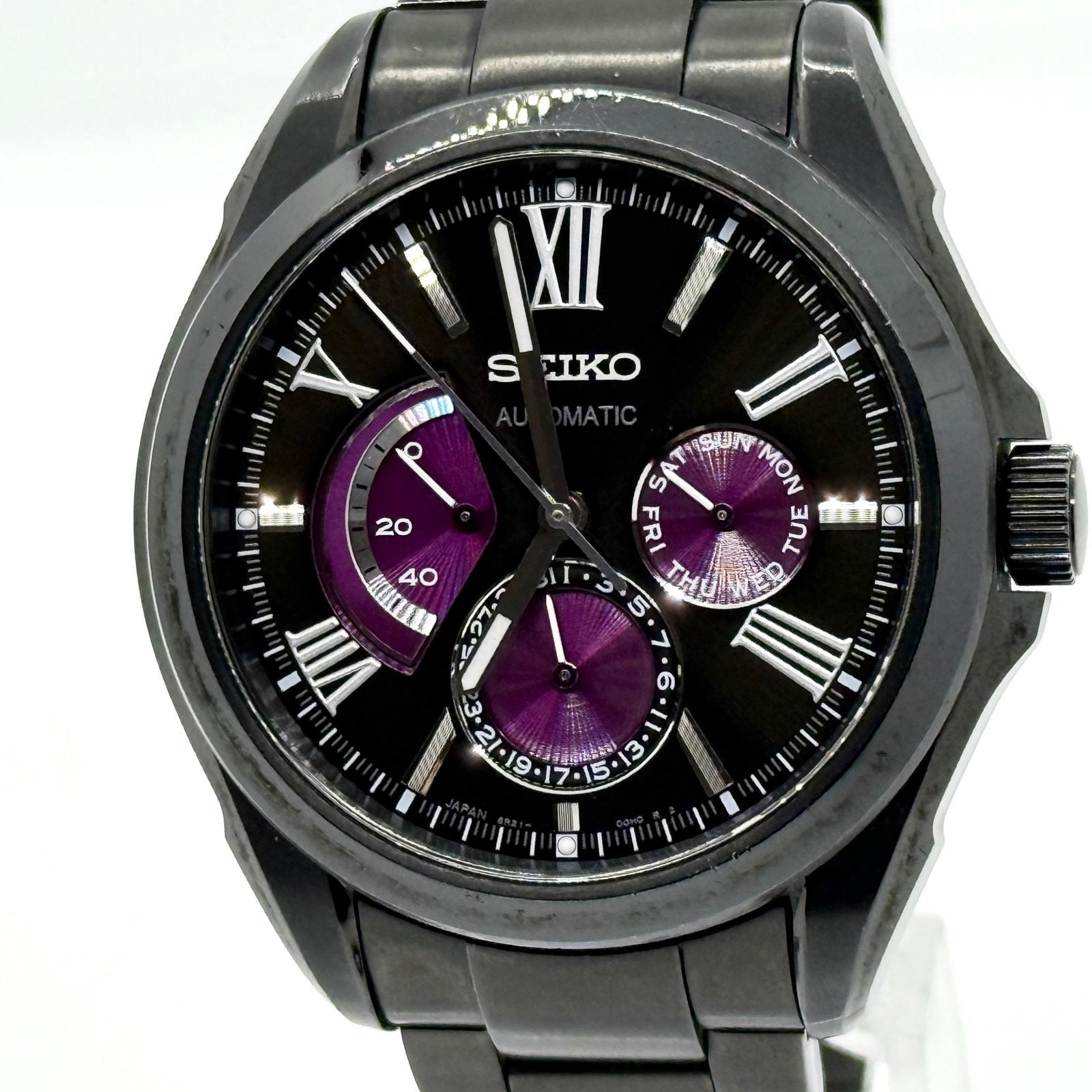 SEIKO セイコー 6R21-00H0 ブラック AT メンズ 腕時計 稼働品