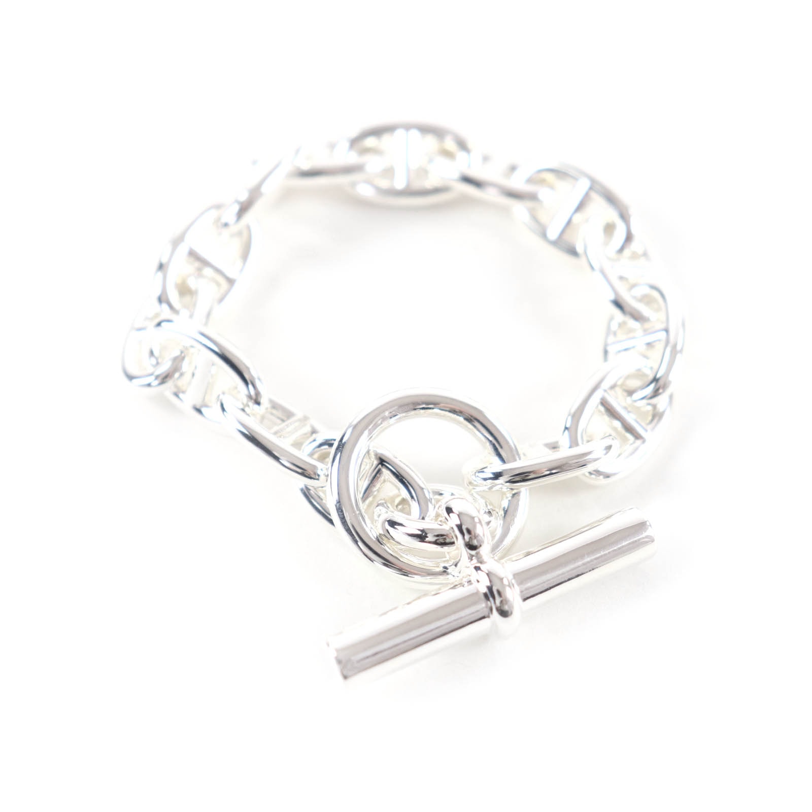 極美品 エルメス ブレスレット シェーヌダンクルMM シルバー レディース