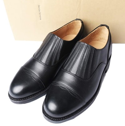 新品 Hender Scheme エンダースキーマ 日本製 front gore フロントゴア キャップトゥシューズ bs-rs-fgo 2(23.5-24.0cm) black ストレートチップ スリッポン 革靴 シューズ g27100