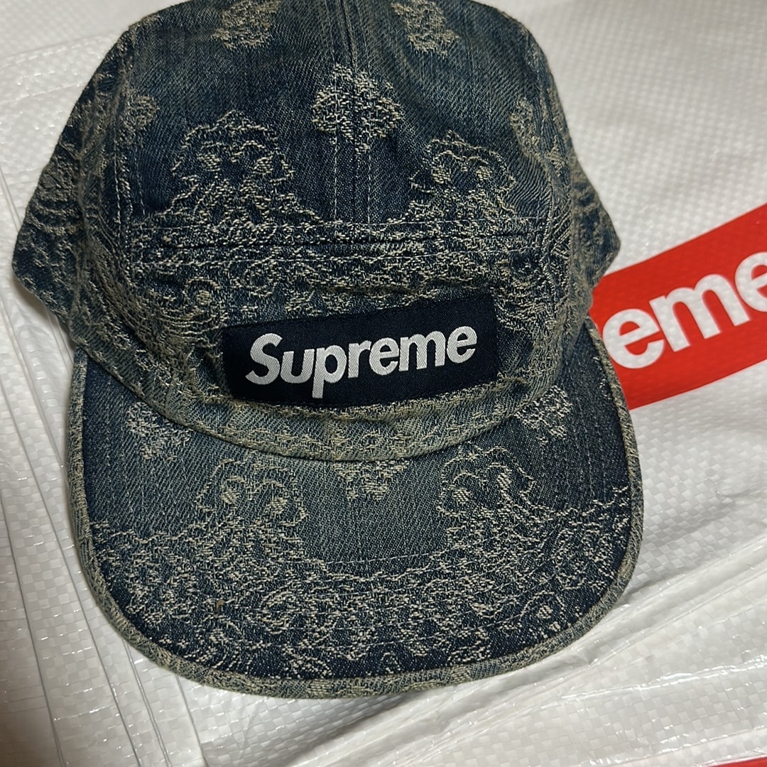Supreme Bandana Jacquard Denim Camp Cap "Blue" (25SS)