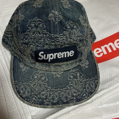Supreme Bandana Jacquard Denim Camp Cap "Blue" (25SS)