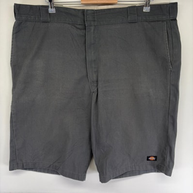 古着 ディッキーズ Dickies パンツ ハーフパンツ ショート 半ズボン ワーク ジッパーフライ ワンポイントロゴ w44 グレー系 メンズ