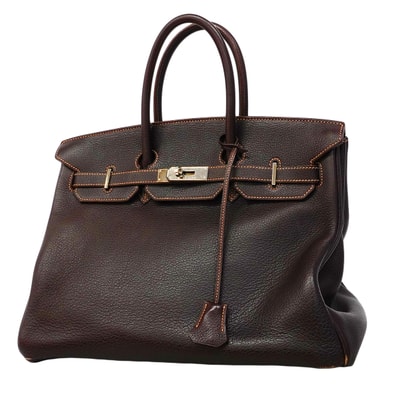 ★SALE【6fa1919】エルメス ハンドバッグ バーキン35 ブッフル エベーヌ シルバー金具 □G刻印【中古】レディース