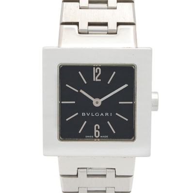 ブルガリ BVLGARI クアドラード 腕時計 時計 ステンレススチール レディース ブラック系 SQ22SS 【中古】