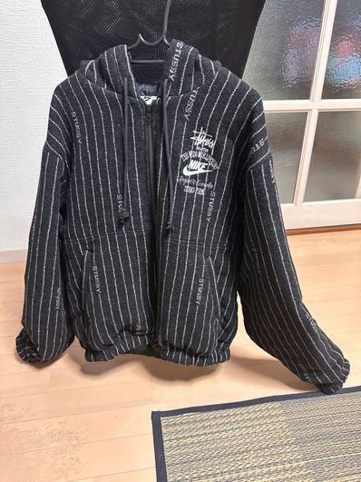 Stussy x Nike Striped Wool Jacket "Black"