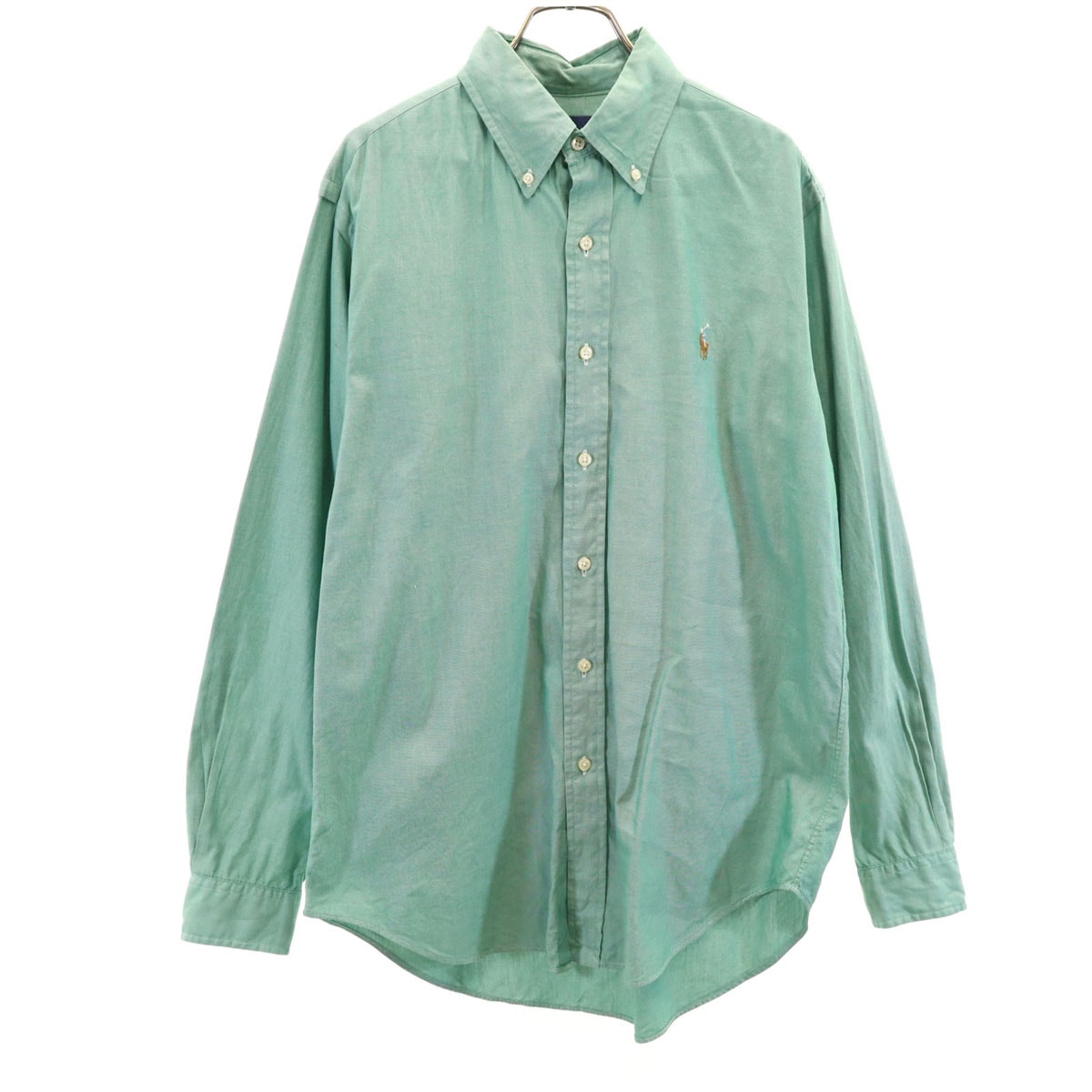 RALPH LAUREN ラルフローレン 長袖 ボタンダウンシャツ 151/2 グリーン系