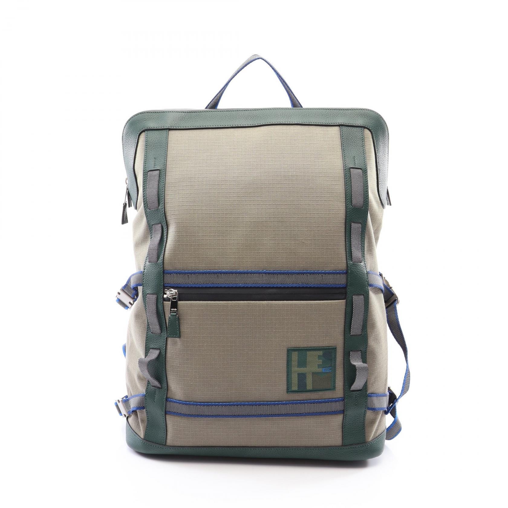 エルメス HERMES Off Piste ski リュックサック バックパック バッグ キャンバス レザー トワルビヴァーク / トリヨンクレマンス トワルビヴァーク ヴェールアングレ W刻印(2024年製造) メンズ ベージュ系 / マルチカラー