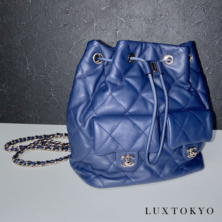 CHANEL シャネル マトラッセ ラムスキン リュックサック バックパック AS4342 ネイビー ゴールド金具 ランダムプレート ★美品★ ★袋付★