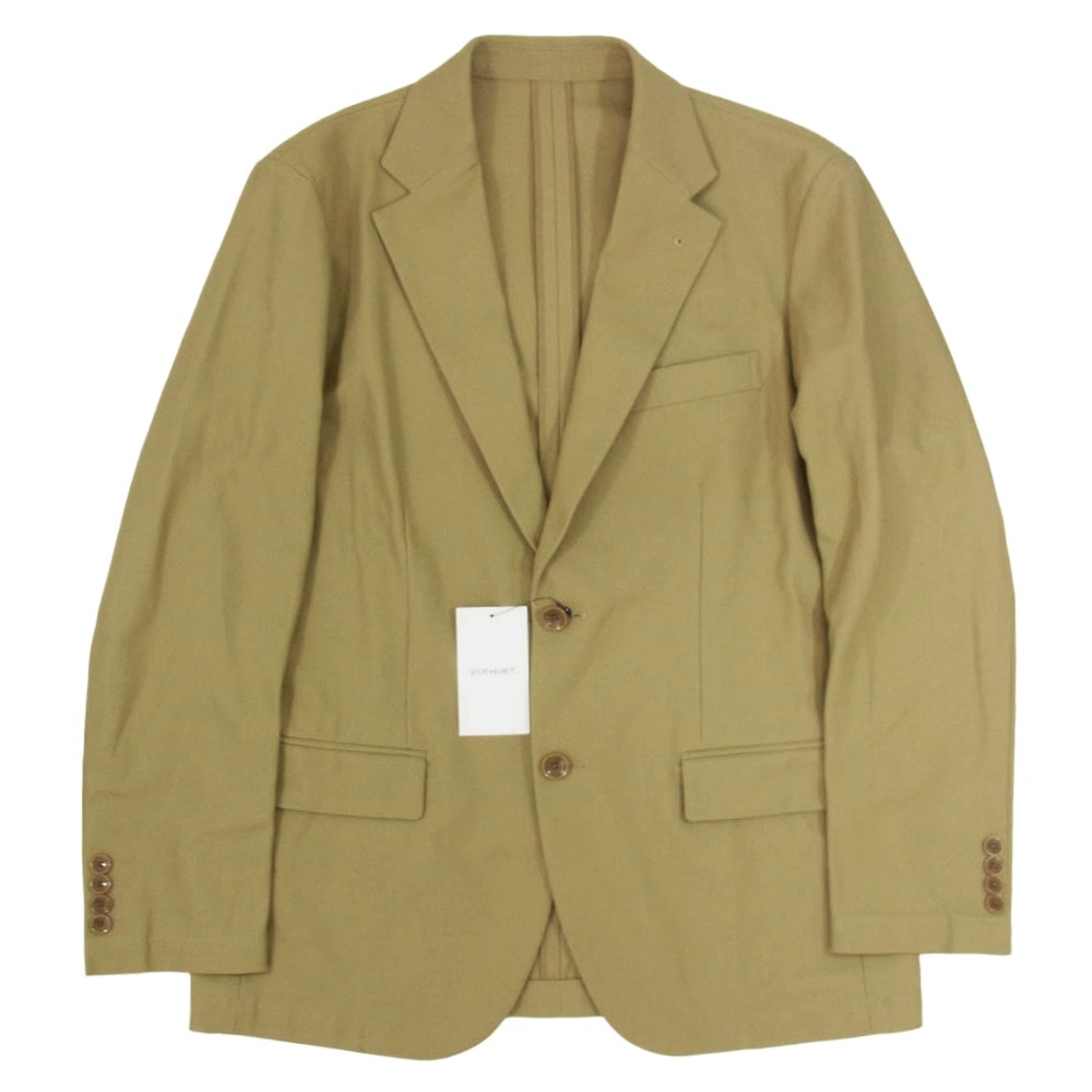 SOPHNET. ソフネット テーラードジャケット 24SS SOPH-240020 HIGH TWISTED WASHER COTTON SERGE コットン 2ボタン ジャケット テーラードジャケット ベージュ系 S【新古品】【未使用】【中古】