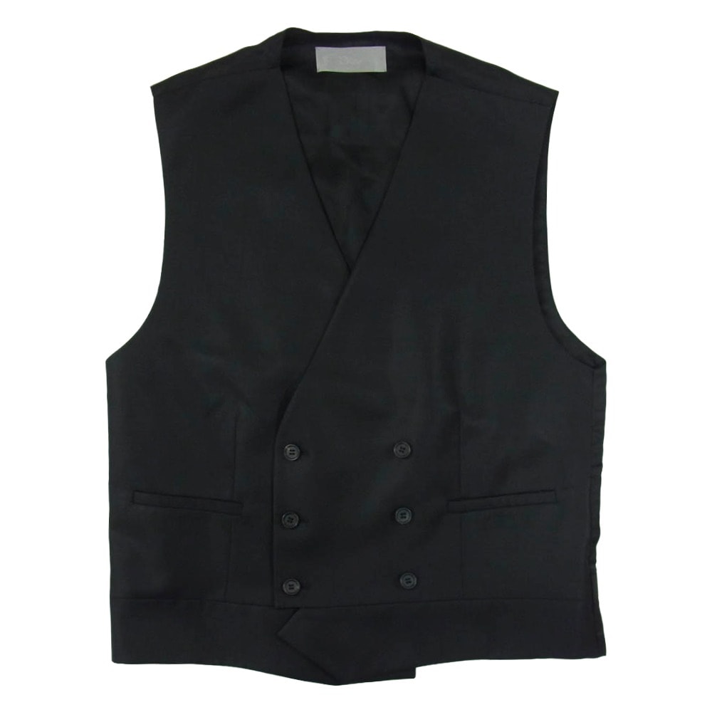 DIOR HOMME ディオールオム ベスト 07SS 7E3160010082 エディ期 ダブルブレスト ジレ ベスト ブラック系 48【中古】