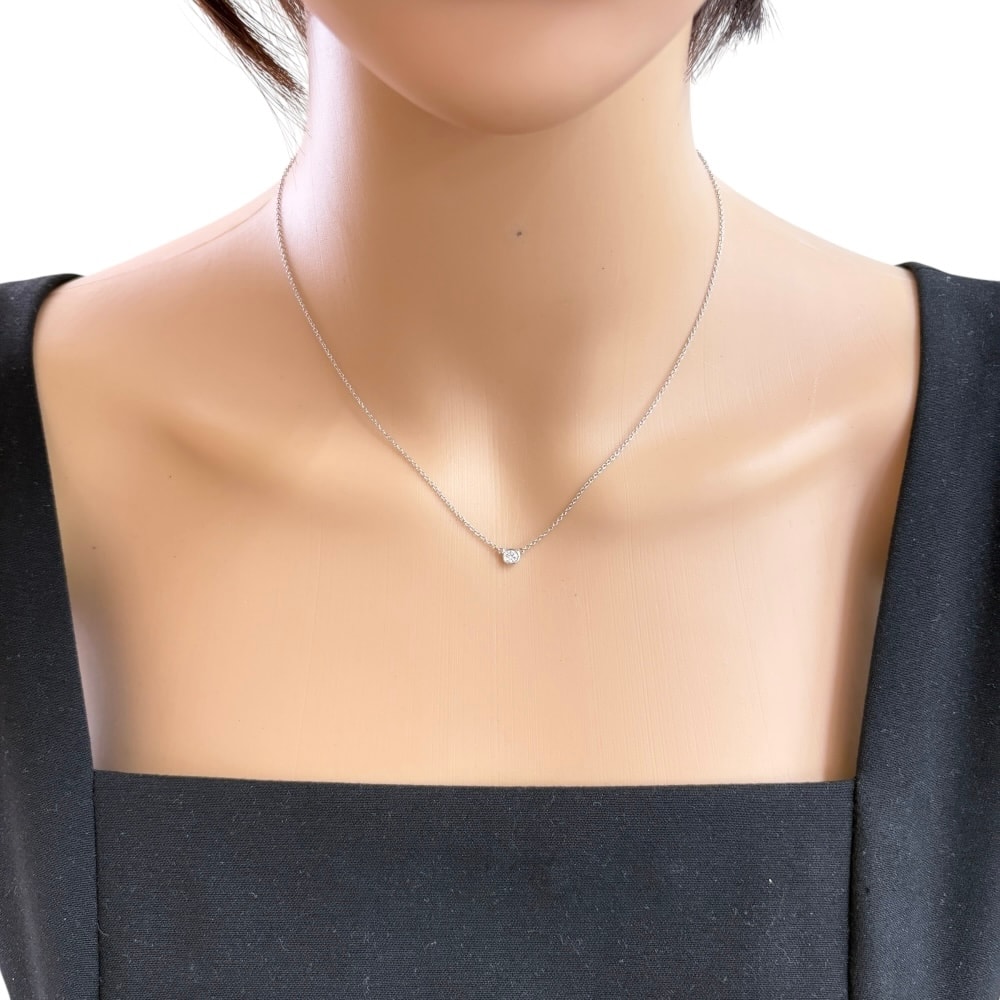 A (未使用に近い)】ティファニー バイザヤード 約0.14ct ネックレス