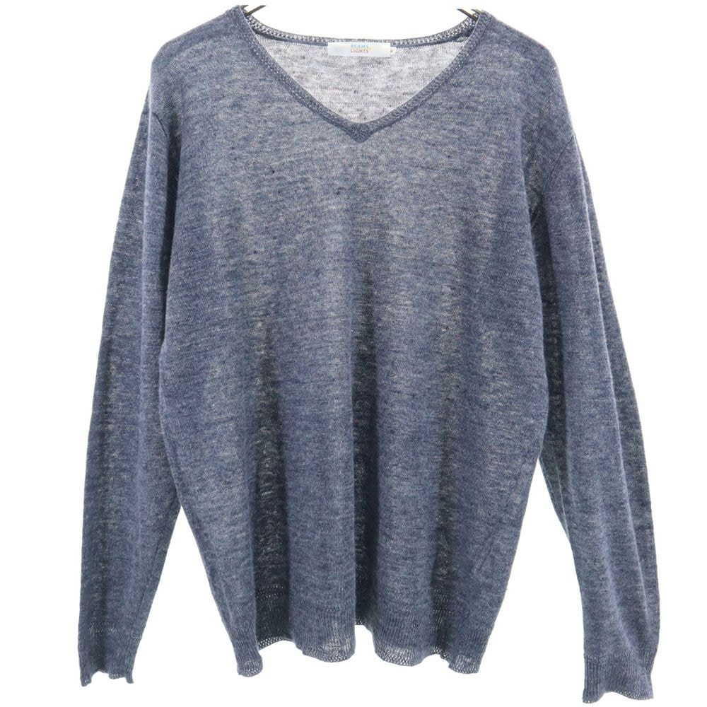 BEAMS LIGHTS ビームスライツ 長袖 Vネック セーター M ネイビー ニット