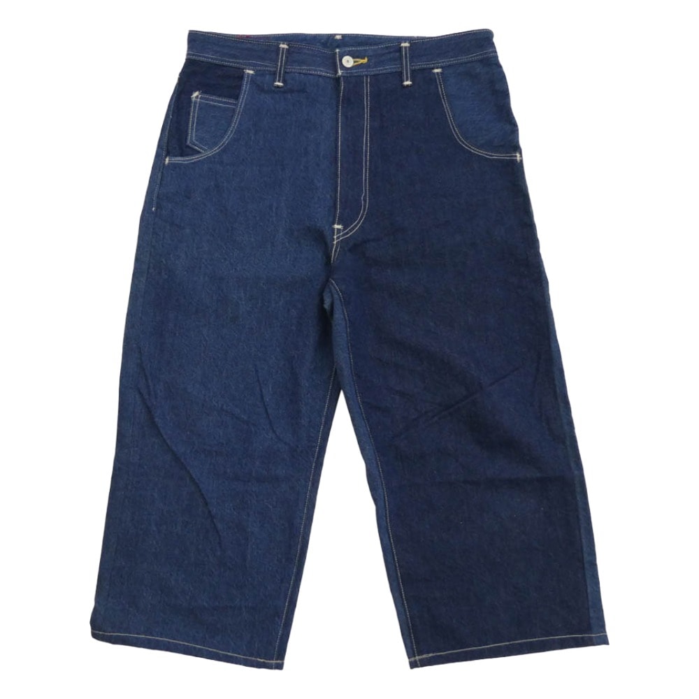 Levi's リーバイス デニムパンツ A1098-0001 RED レッド CROPPED WIDE LEG クロップド ワイド デニム パンツ インディゴブルー系 34【中古】