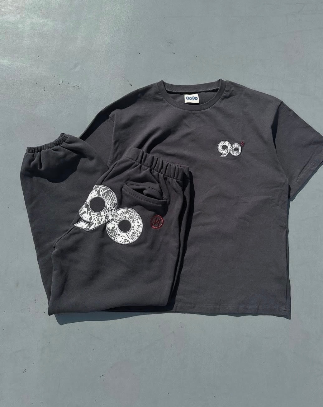 9090 90 Logo Light Sweat Pants "BLACK PINK CAMO"