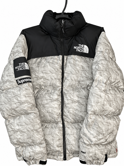 Supreme x The North Face Nuptse Jacket "White Paper Print"