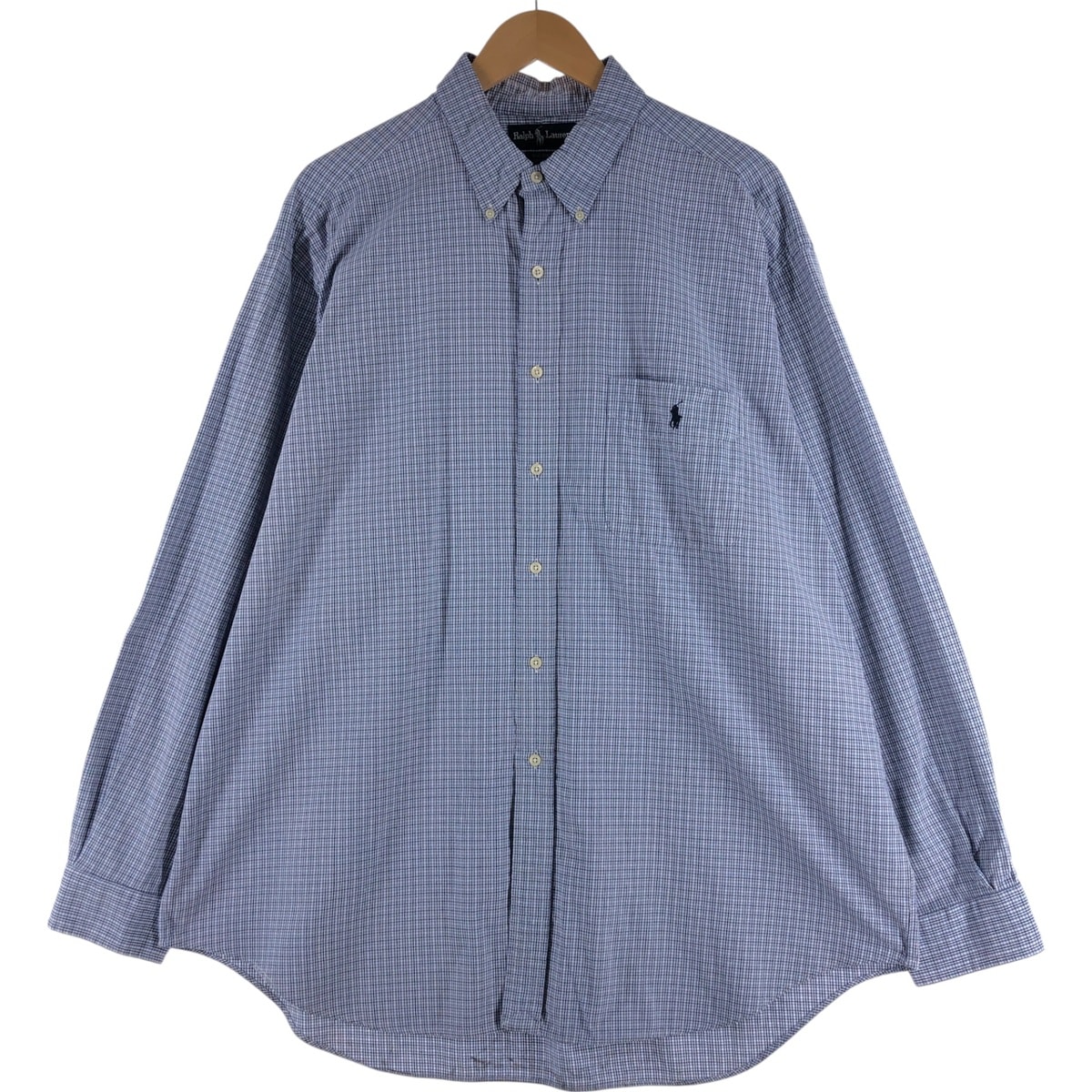 古着 ラルフローレン Ralph Lauren BIG SHIRT 長袖 ボタンダウンチェックシャツ メンズXL相当/eaa533606