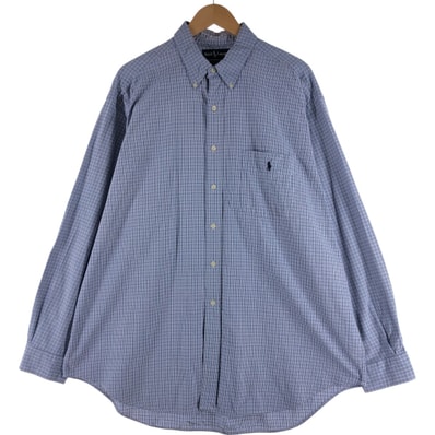 古着 ラルフローレン Ralph Lauren BIG SHIRT 長袖 ボタンダウンチェックシャツ メンズXL相当/eaa533606
