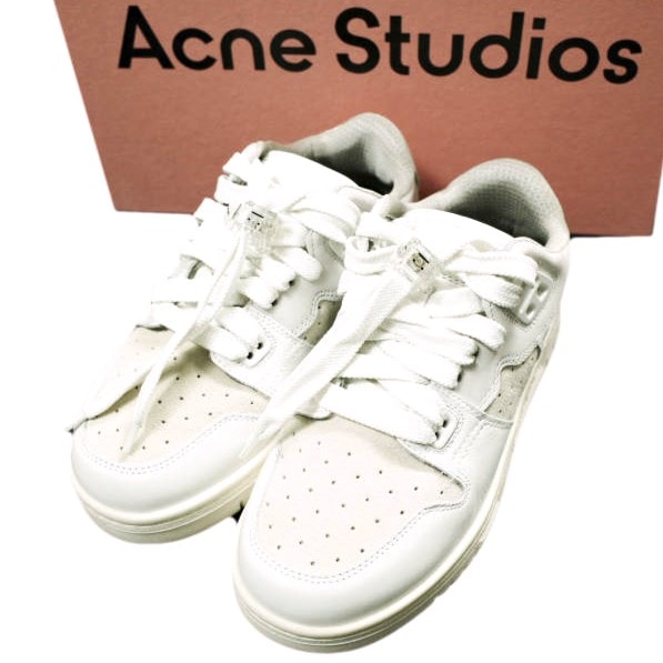 新品 Acne Studios アクネストゥディオズ イタリア製 08STHLM LOW バスケットボールスニーカー 35(22.5cm) WHITE/OFF WHITE 定価74,800円 スニーカー シューズ g25049