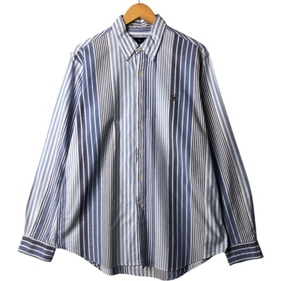 古着 ラルフローレン Ralph Lauren 長袖 ボタンダウンストライプシャツ メンズL相当/eaa565589