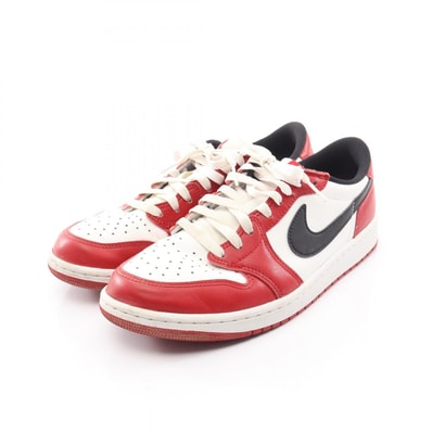 ナイキ NIKE AIR JORDAN 1 RETRO LOW OG エアジョーダン1 レトロ ロー スニーカー 靴 レザー メンズ ホワイト系 / レッド系 / ブラック系 HQ6998-600 【中古】