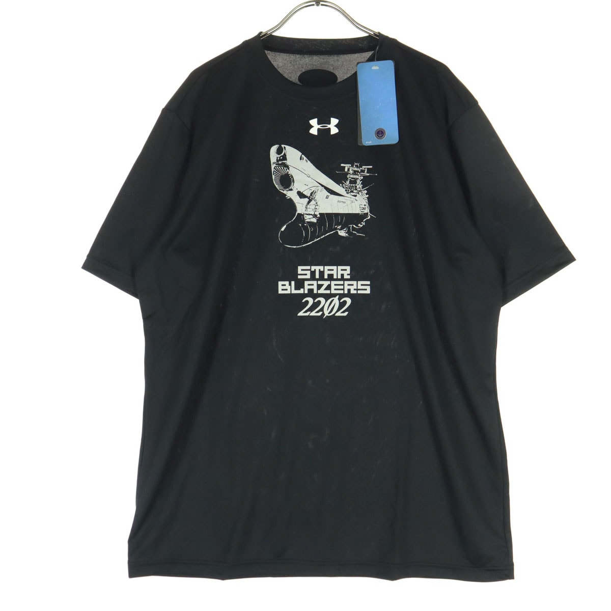 未使用 UNDER ARMOUR アンダーアーマー 宇宙戦艦ヤマト コラボ プリント柄 半袖 Tシャツ XL ブラック 外袋付き