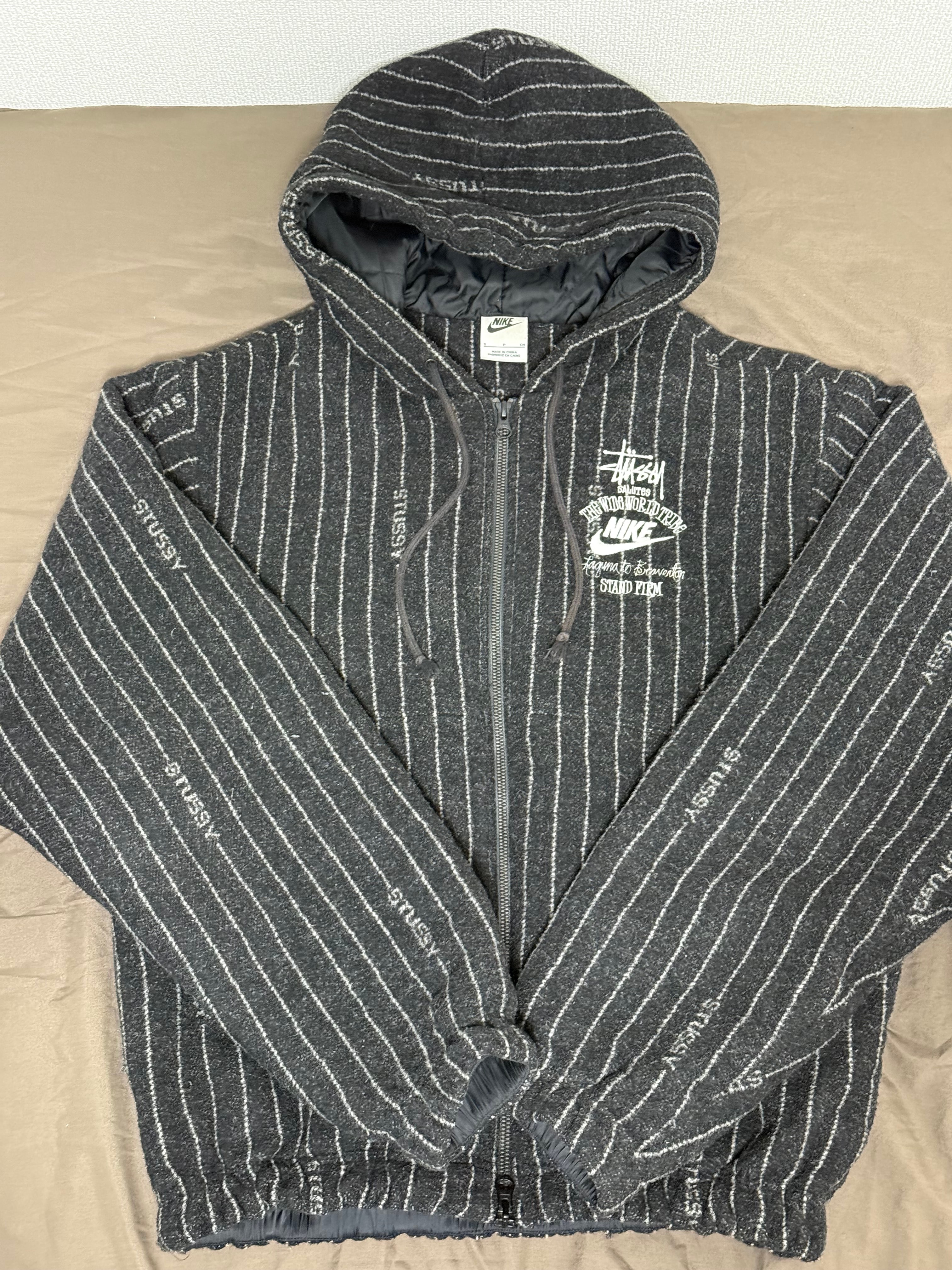Stussy x Nike Striped Wool Jacket "Black"