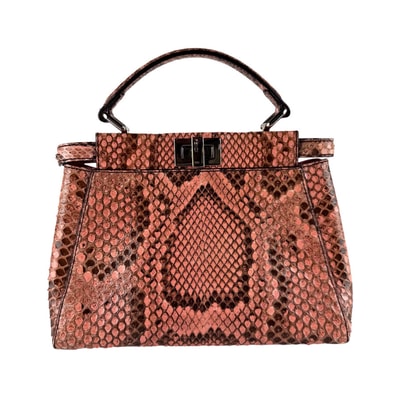 フェンディ FENDI ハンドバッグ ショルダーバッグ ミニ ピーカブー パイソン ピンク系 レディース 8BN244-5WK【中古】 z10311
