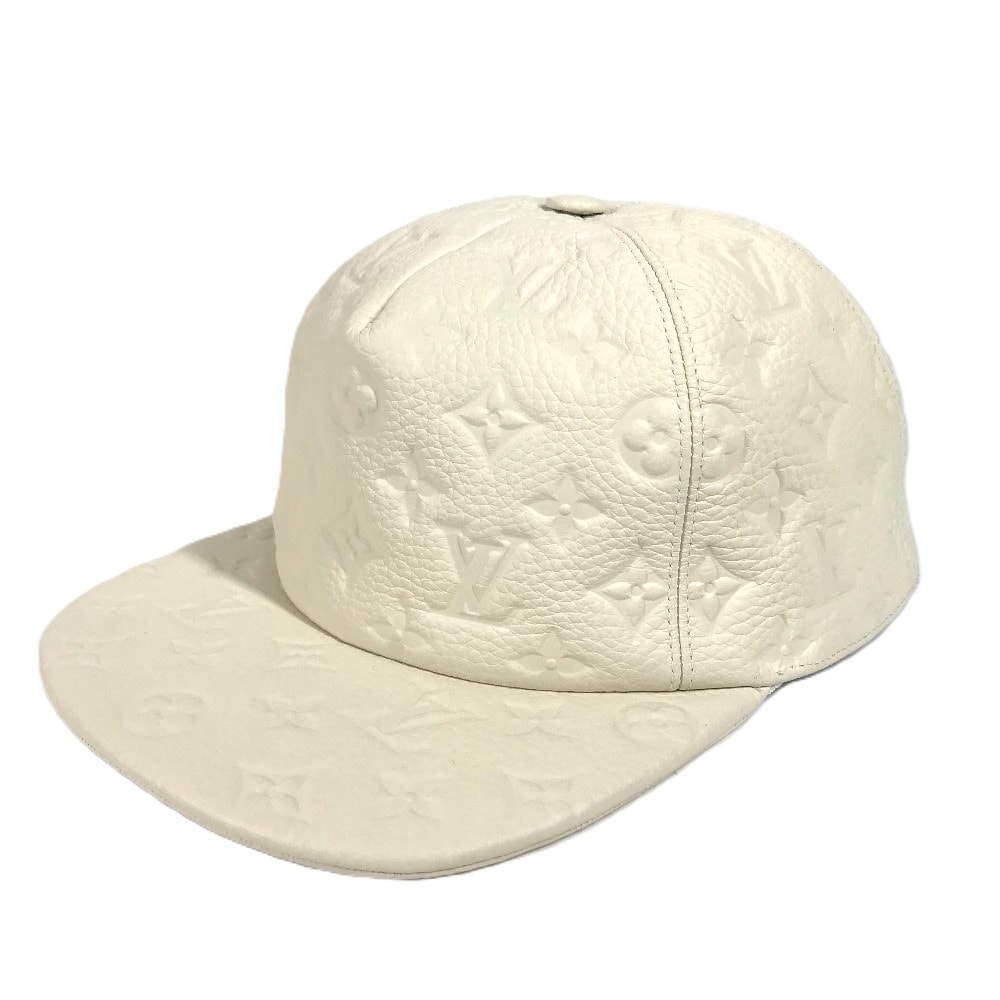 ルイヴィトン LOUIS VUITTON キャスケット クイル 1.0 MP2321 モノグラムアンプラント キャップ 帽子 モノグラムアンプラントレザー アイボリー ホワイト