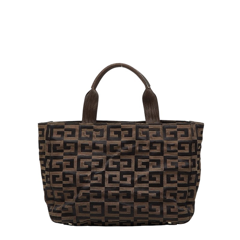 ジバンシー ロゴ トートバッグ ハンドバッグ ブラウン ブラック キャンバス レディース Givenchy 【中古】
