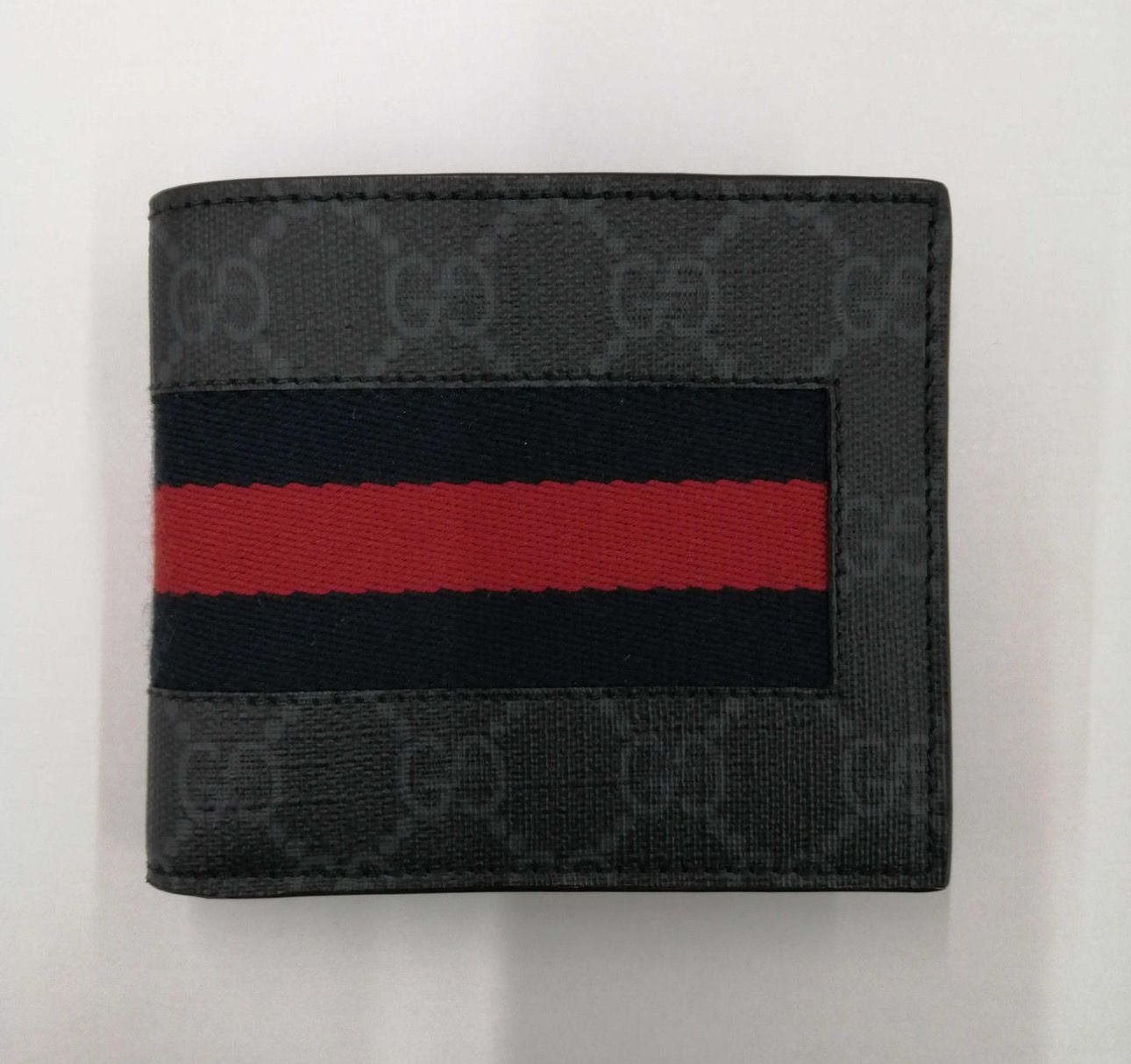 GUCCI GG Supreme New Web Coin Wallet "Black"