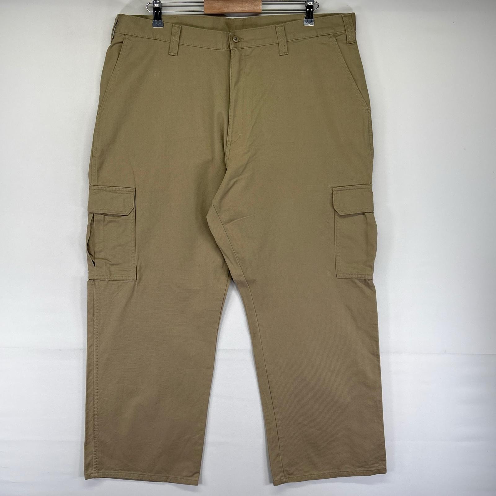 古着 ディッキーズ Dickies パンツ ワークパンツ ジッパーフライ ワンポイントロゴ カーゴパンツ W38 L30  ベージュ系 メンズ