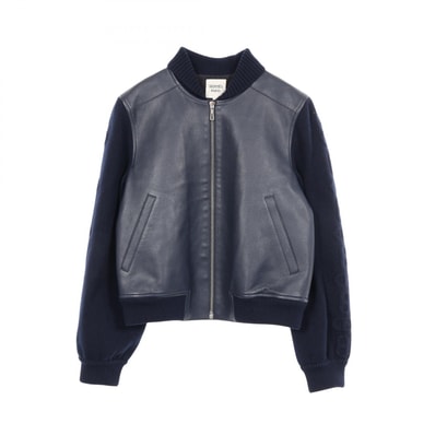 エルメス HERMES シェーヌダンクル ブルゾン 衣料品 アウター カシミヤ コットン レディース ネイビー系 3E1203D8 【中古】