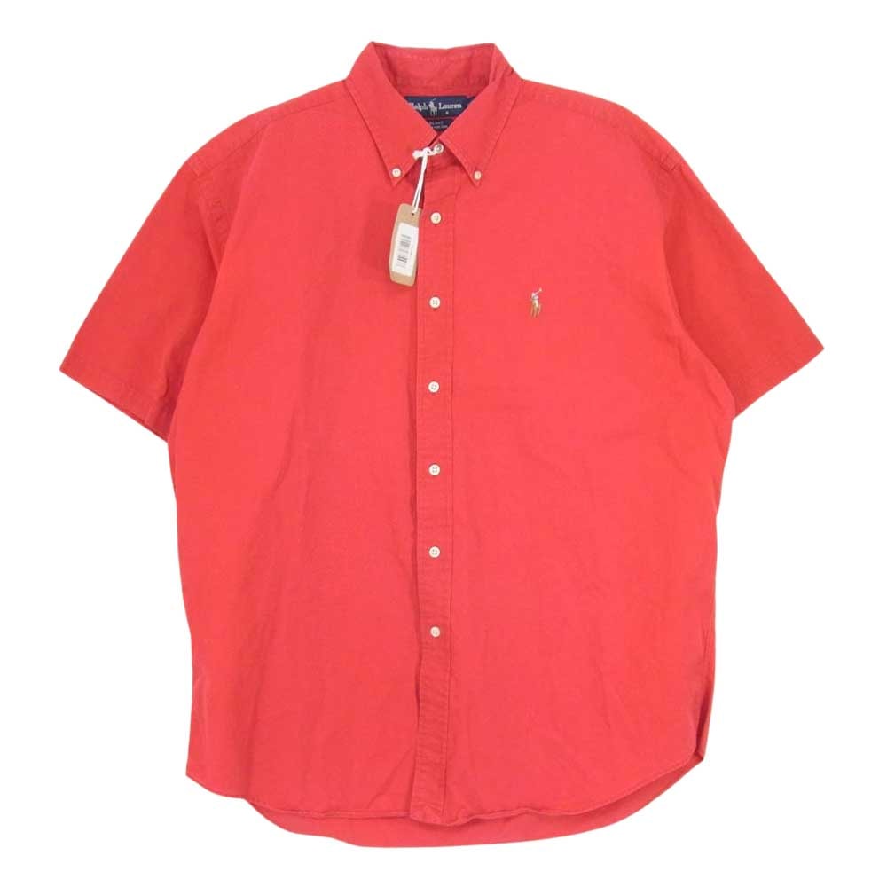 POLO RALPH LAUREN ポロ・ラルフローレン 半袖シャツ BLAKE BD コットン ボタンダウン カラーポニー刺繍 半袖 シャツ レッド系 L【中古】