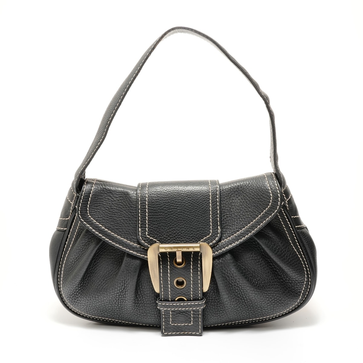 セリーヌ CELINE ラージシューケット レザー ショルダーバッグ【中古】