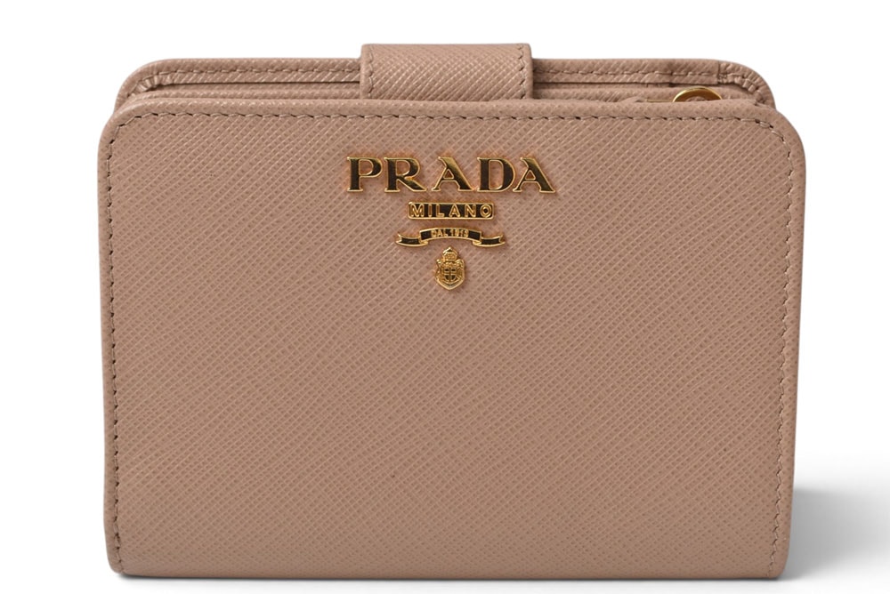 プラダ 財布 PRADA 二つ折り財布 レディース 1ML018  CIPRIA/ピンクベージュ サフィアーノレザー【中古】