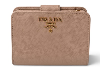 プラダ 財布 PRADA 二つ折り財布 レディース 1ML018 CIPRIA/ピンクベージュ サフィアーノレザー【中古】