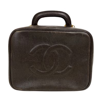 シャネル CHANEL ショルダーバッグ キャビアスキン ココマーク 2way ブラウン